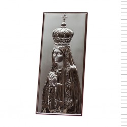 Placa Argentada com N. Sra. de Fátima 28*12 Placa Argentada com N. Sra. de Fátima 28*12