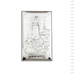 Placa Bilaminada C/ Aparição de Fátima 15 x 9cm Placa Bilaminada C/ Aparição de Fátima 15 x 9cm