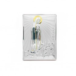 Placa Bilaminada C/ Aparição de Fátima Ouro26x19cm Placa Bilaminada C/ Aparição de Fátima Ouro26x19cm