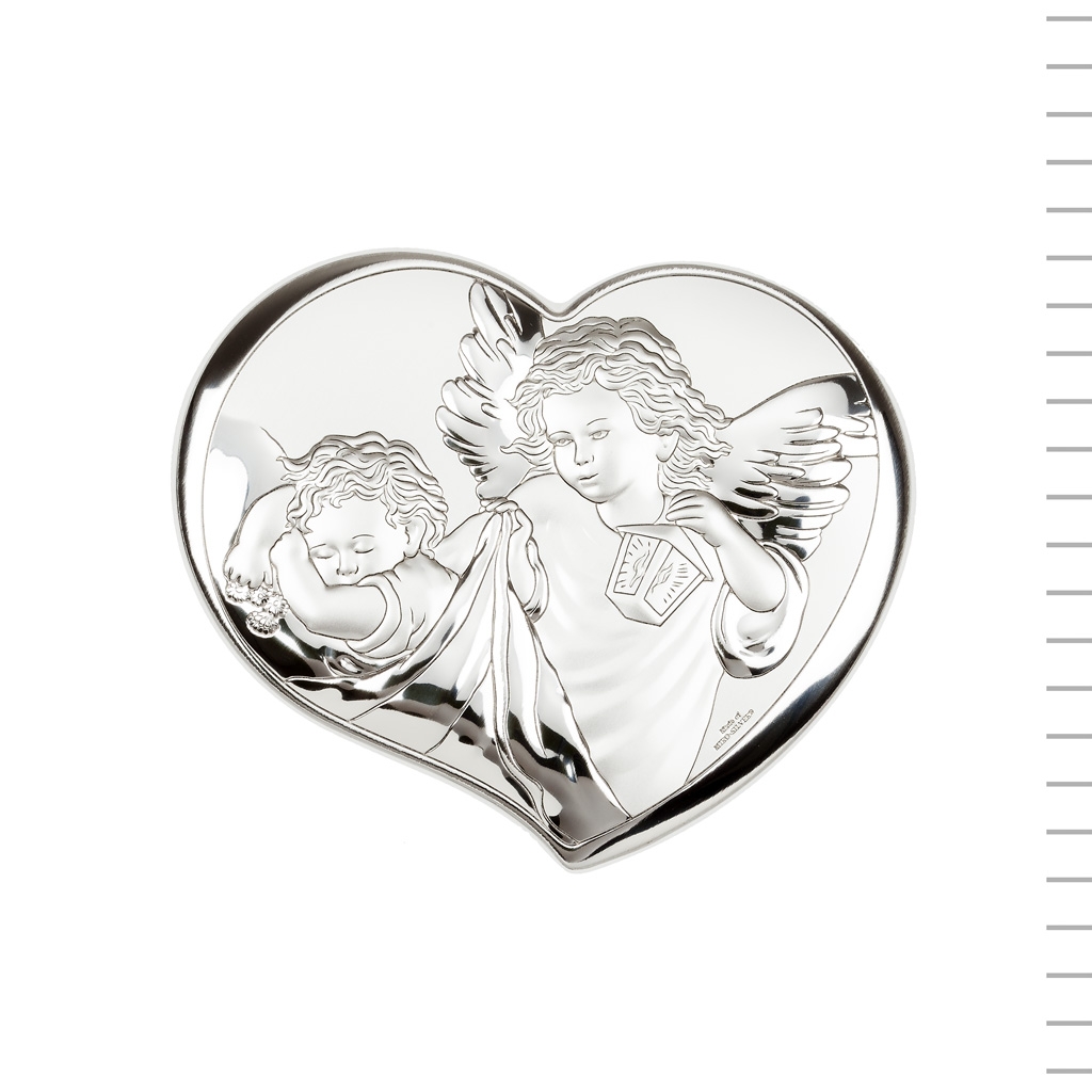 Placa Branca Bilaminada C/ Anjos 14.5x12.5cm