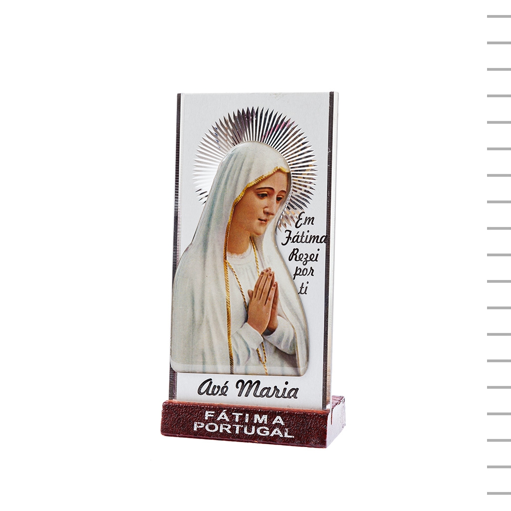 Placa de Alumínio Rectangular Fátima Colorida 14 cm CB