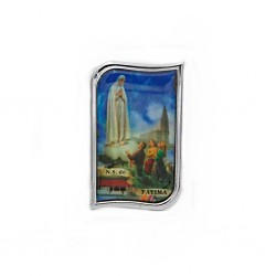 Placa Metal C/ Ap. Fátima Resina Colorida 9cm Placa Metal C/ Ap. Fátima Resina Colorida 9cm