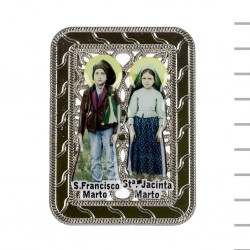 Placa Metal Retangular Rendilhada com Pastorinhos Placa Metal Retangular Rendilhada com Pastorinhos