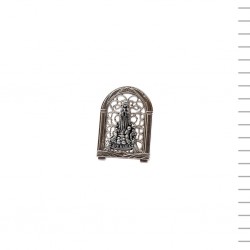 Placa Oval Rendilhada Aparição Metal Fátima 5,5 cm Placa Oval Rendilhada Aparição Metal Fátima 5,5 cm