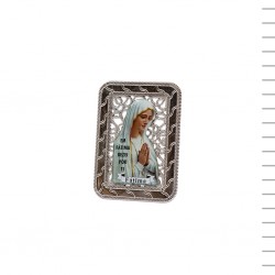 Placa Rectangular Rendilhada Fátima Colorida 8cm Placa Rectangular Rendilhada Fátima Colorida 8cm