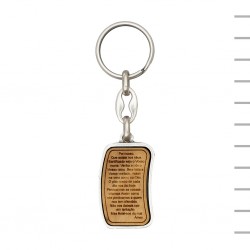 Porta Chaves Madeira de Oliveira e Metal com Pai Nosso Porta Chaves Madeira de Oliveira e Metal com Pai Nosso