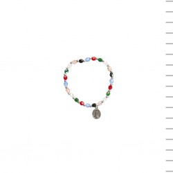 Pulseira de Criança Conta Colorida com Medalha Pulseira de Criança Conta Colorida com Medalha