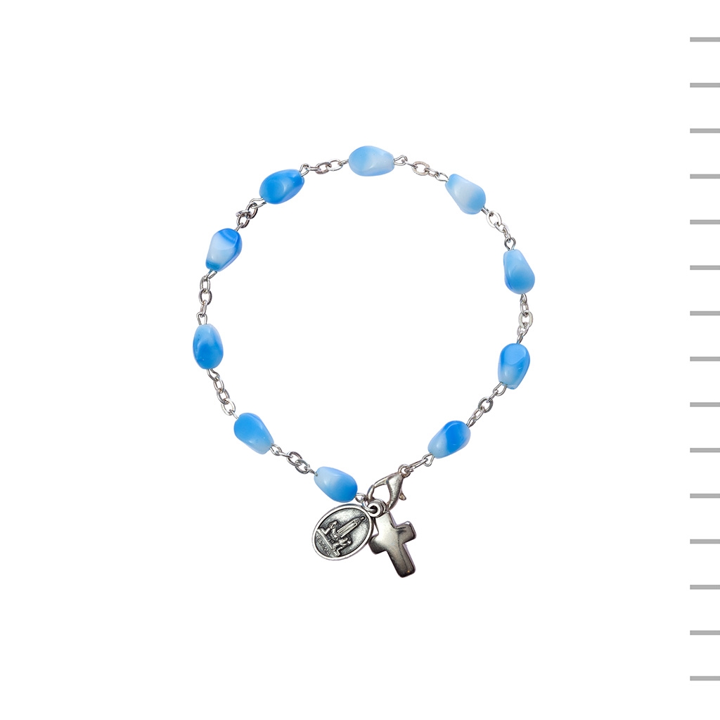 Pulseira Dezena Conta com Cruz e Medalha