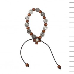 Pulseira Elástica em Madeira de São Bento e Fátima Pulseira Elástica em Madeira de São Bento e Fátima