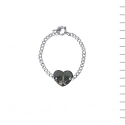 Pulseira Medalha Coração Fátima Preto