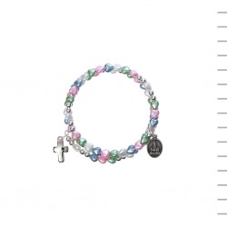 Pulseira Terço Contas Coração Cores Diversas