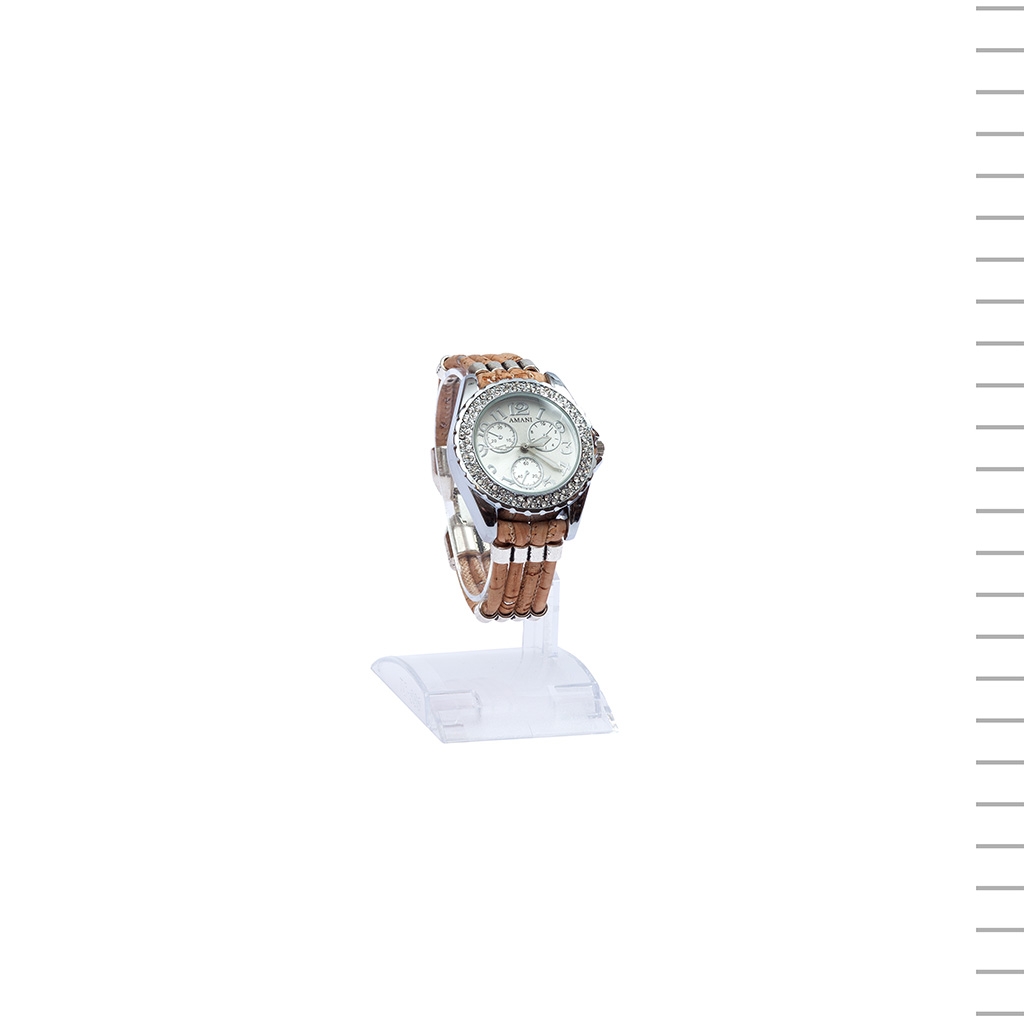 Relógio Com Brilhantes E Bracelete De Cortiça