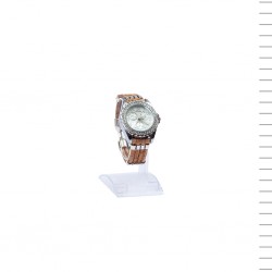 Relógio Com Brilhantes E Bracelete De Cortiça Relógio Com Brilhantes E Bracelete De Cortiça