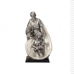 Sagrada Família Estilizada Prateada e Pérola 27 cm Sagrada Família Estilizada Prateada e Pérola 27 cm