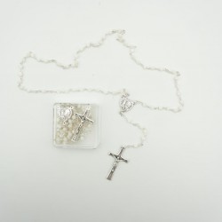 Terço Conta Redonda Madre Pérola Passador Coração Terço Conta Redonda Madre Pérola Passador Coração