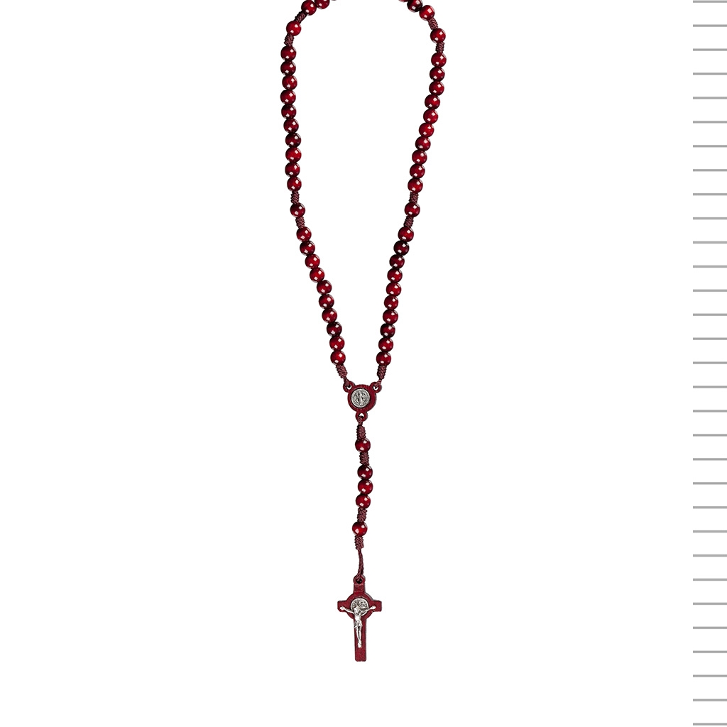 Terço de Cordão com Passador e Cruz de São Bento