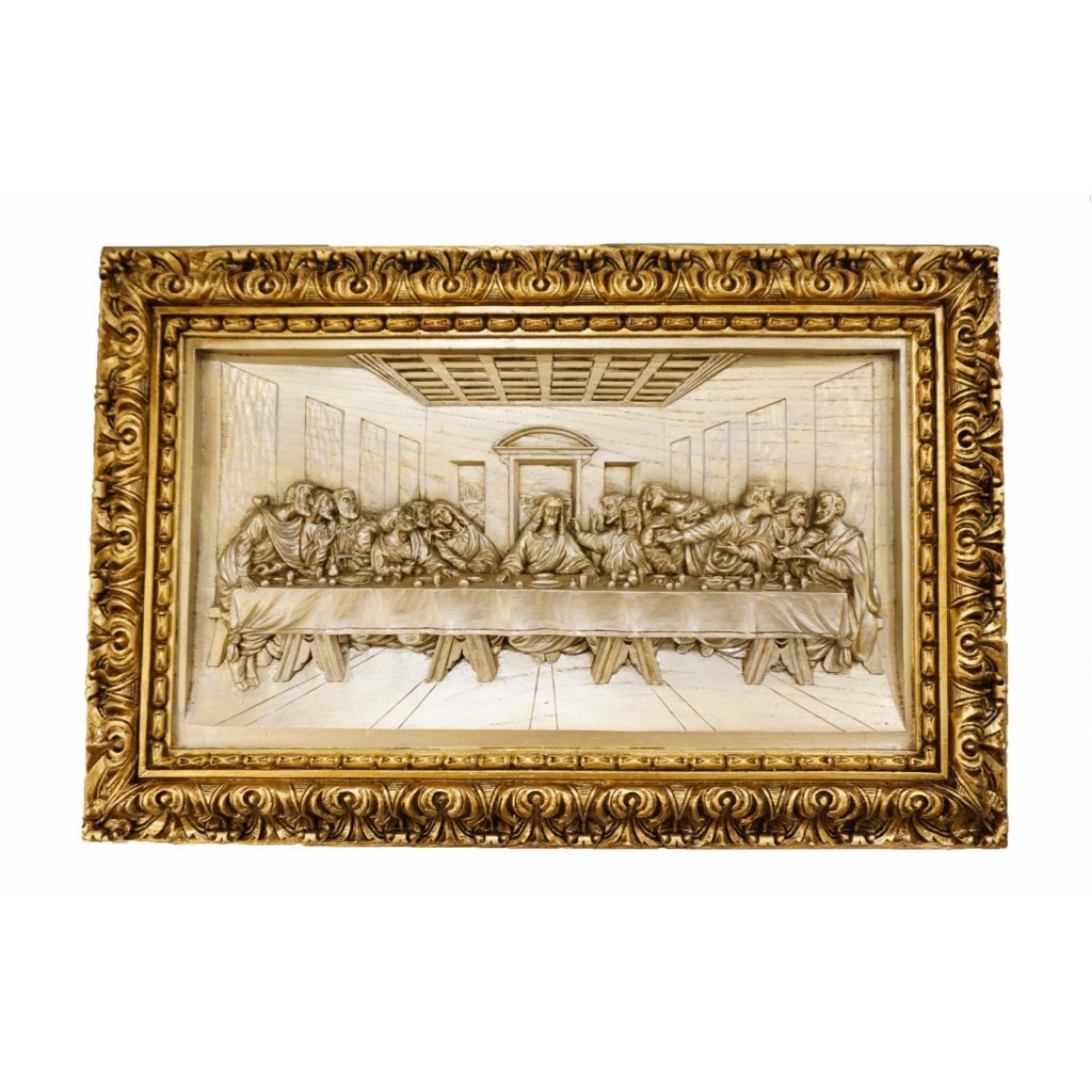 Ultima Ceia de Cristo Dourado/Prateado 30*19cm