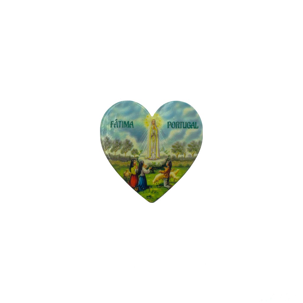 Íman Poliresina Coração C/ Aparição de Fátima KN6075