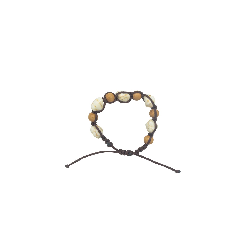 Pulseira Dezena Cordão/ Madeira