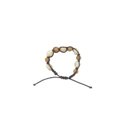 Pulseira Dezena Cordão/ Madeira