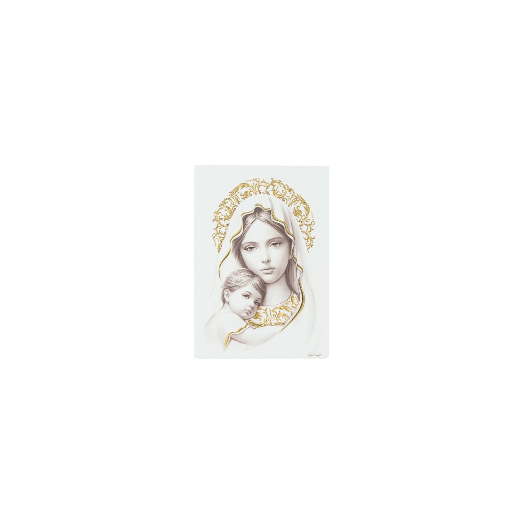 Placa C/ Amor de Mãe C/ Dourado 10x14cm