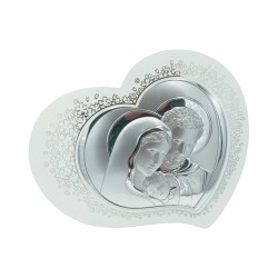 Coração Bilaminado C/ Sagrada Família e Flores 37.5x30cm Coração Bilaminado C/ Sagrada Família e Flores 37.5x30cm