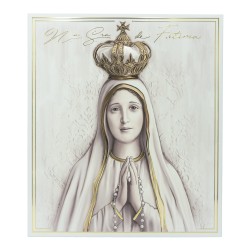 Placa C/ Nª Sr.ª de Fátima Coroada C/ Brilho 33x38cm Placa C/ Nª Sr.ª de Fátima Coroada C/ Brilho 33x38cm