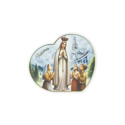 Placa Coração C/ Aparição de Fátima 20.5x18cm Placa Coração C/ Aparição de Fátima 20.5x18cm