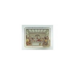 Placa de Vidro C/ Última Ceia Colorida 12x15cm Placa de Vidro C/ Última Ceia Colorida 12x15cm