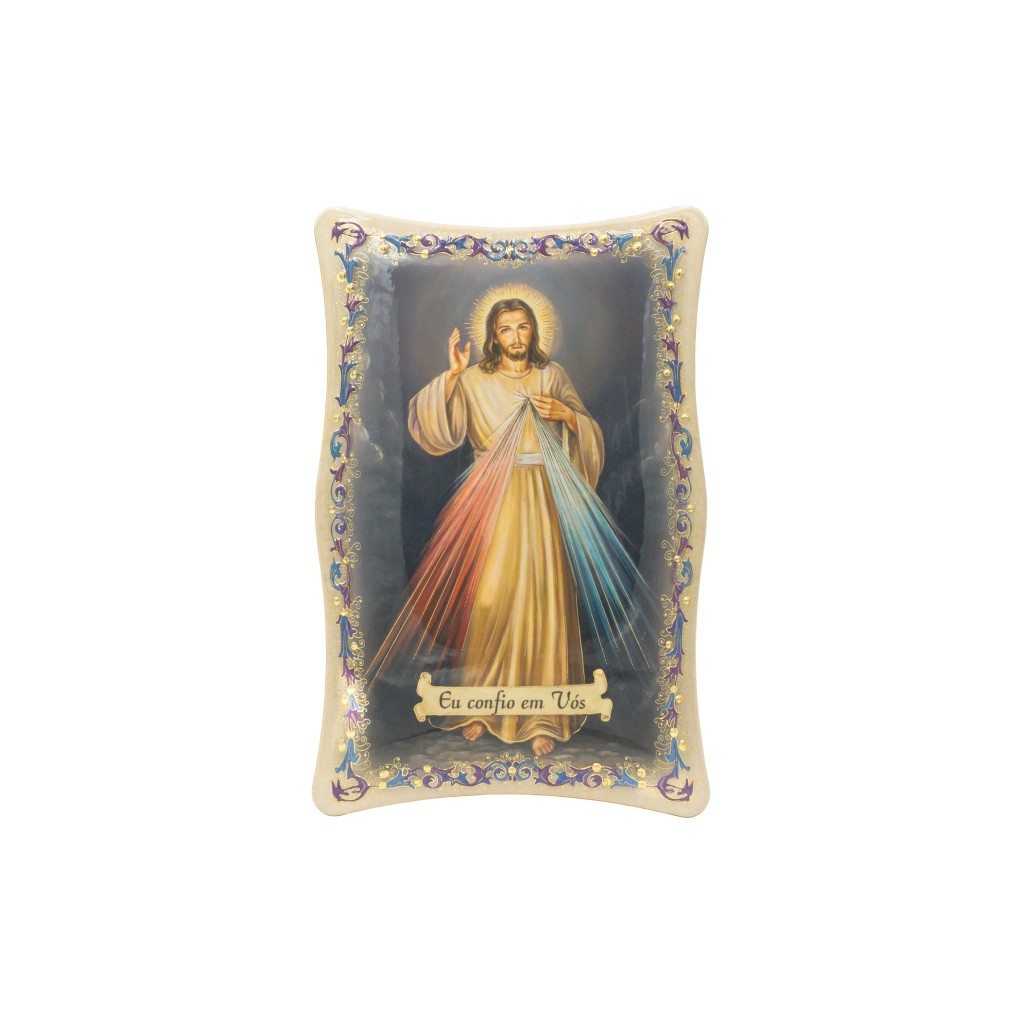 Quadro/Placa C/ Jesus Misericordioso 15x25cm