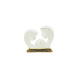 Sagrada Família Branca C/ Base Dourada 8cm Sagrada Família Branca C/ Base Dourada 8cm
