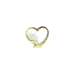 Coração Dourado C/ Anjo Branco 7cm Coração Dourado C/ Anjo Branco 7cm