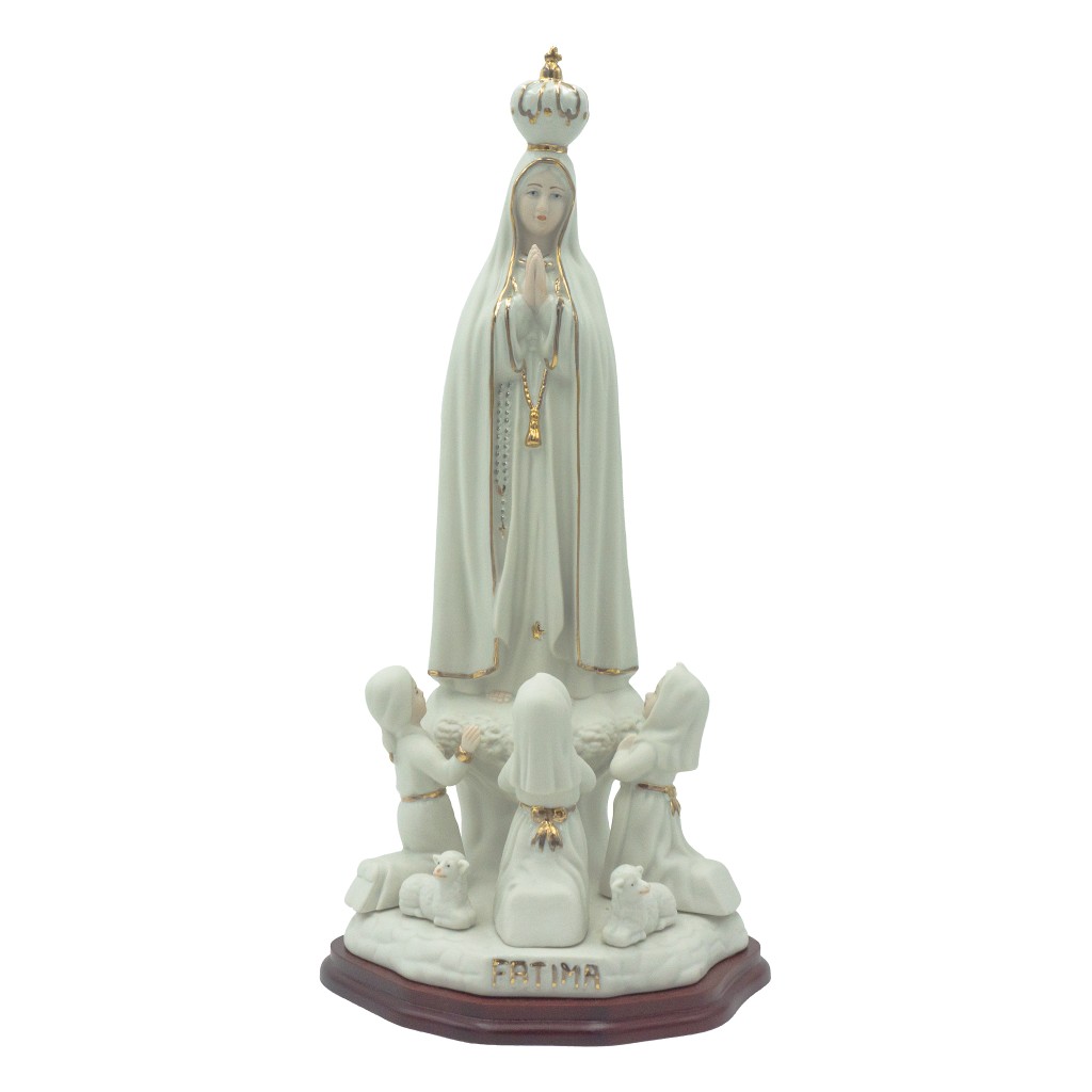 Aparição de Fátima Porcelana C/ Base 37cm