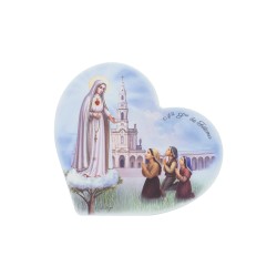 Quadro/ Placa Coração C/ Aparição de Fátima 28x26cm Quadro/ Placa Coração C/ Aparição de Fátima 28x26cm