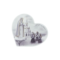 Quadro/ Placa Coração C/ Aparição de Fátima P/B 28x26cm Quadro/ Placa Coração C/ Aparição de Fátima P/B 28x26cm