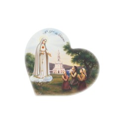 Quadro/ Placa Coração C/ Aparição de Fátima 28x26cm Quadro/ Placa Coração C/ Aparição de Fátima 28x26cm