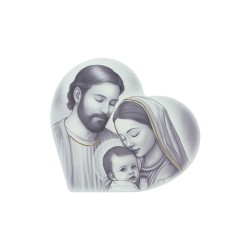 Coração C/ Sagrada Família P/B 28x25.5cm Coração C/ Sagrada Família P/B 28x25.5cm