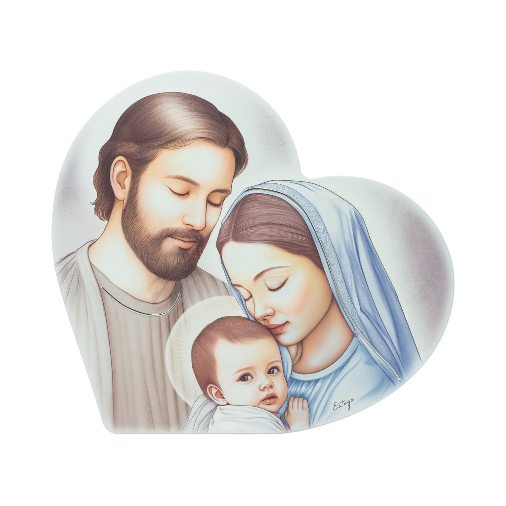 Coração C/ Sagrada Família 36x33cm