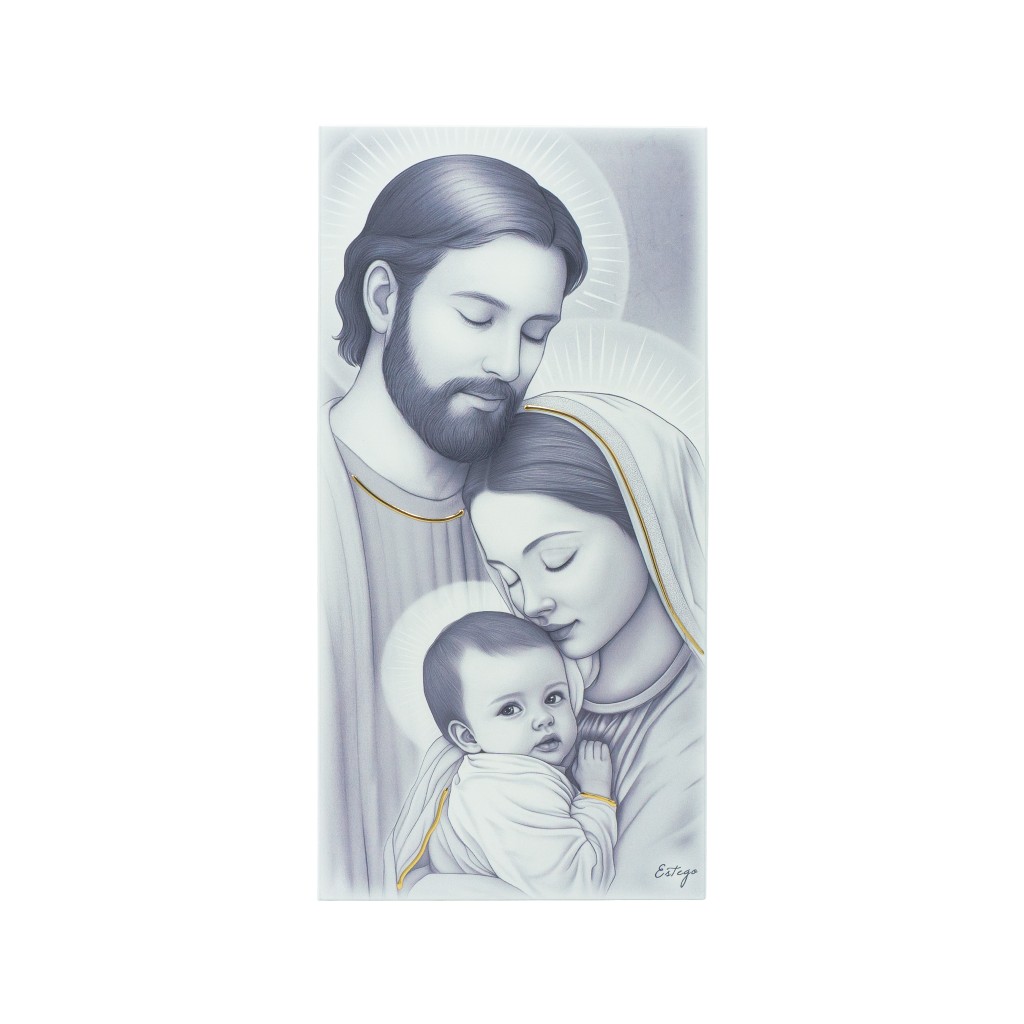 Placa C/ Sagrada Família P/B 18x36cm