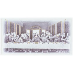 Quadro Duplo Última Ceia P/B 80x43cm Quadro Duplo Última Ceia P/B 80x43cm