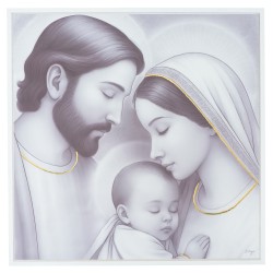 Quadro C/ Moldura Sagrada Família P/B 60x60cm Quadro C/ Moldura Sagrada Família P/B 60x60cm