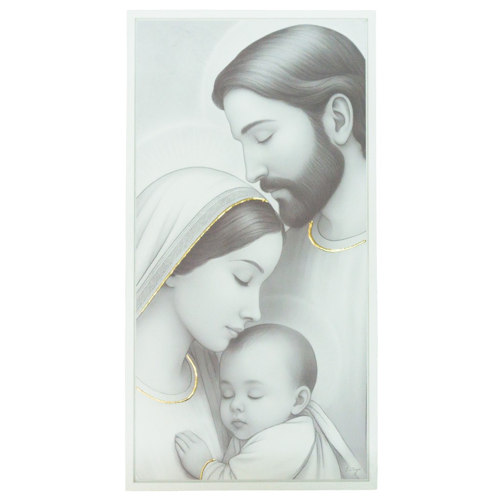Quadro C/ Moldura Sagrada Família P/B 63x30cm
