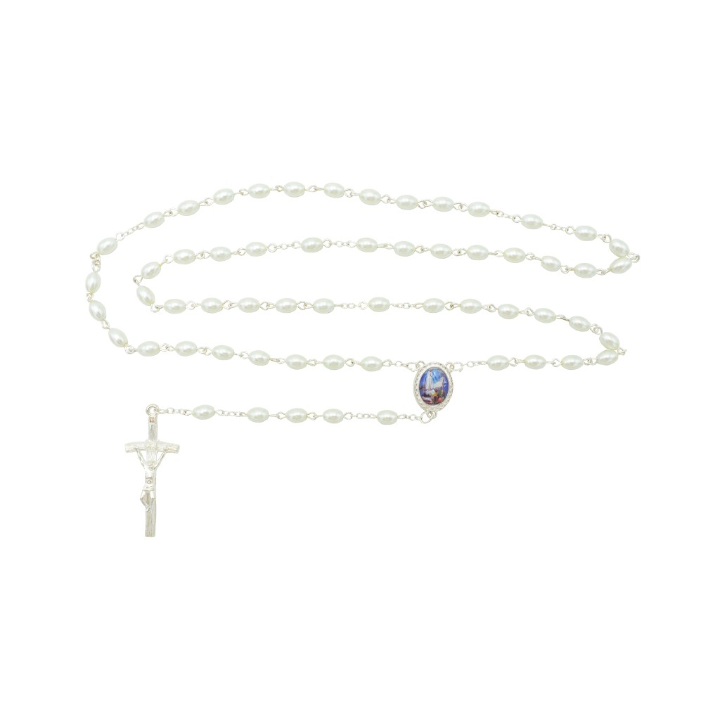 Terço Conta Pérola Oval