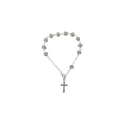 Pulseira Dezena de Fátima Prateada C/Brilhantes