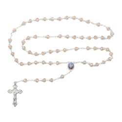 Terço de Fátima Conta Cristal Rosa Terço de Fátima Conta Cristal Rosa