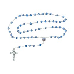 Terço de Fátima Conta Cristal Azul Terço de Fátima Conta Cristal Azul