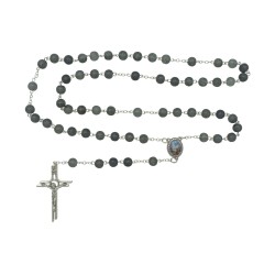 Terço de Fátima Prateado Conta Vidro Div. Cores