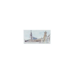 Placa C/ Santuário e Fátima Coroada Col. Arg. 12x6cm Placa C/ Santuário e Fátima Coroada Col. Arg. 12x6cm