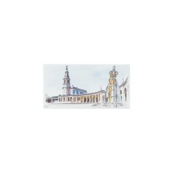 Placa C/ Santuário e Fátima Coroada Col. Arg. 18x9cm Placa C/ Santuário e Fátima Coroada Col. Arg. 18x9cm