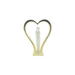 Coração Dourado C/ Casal 18cm